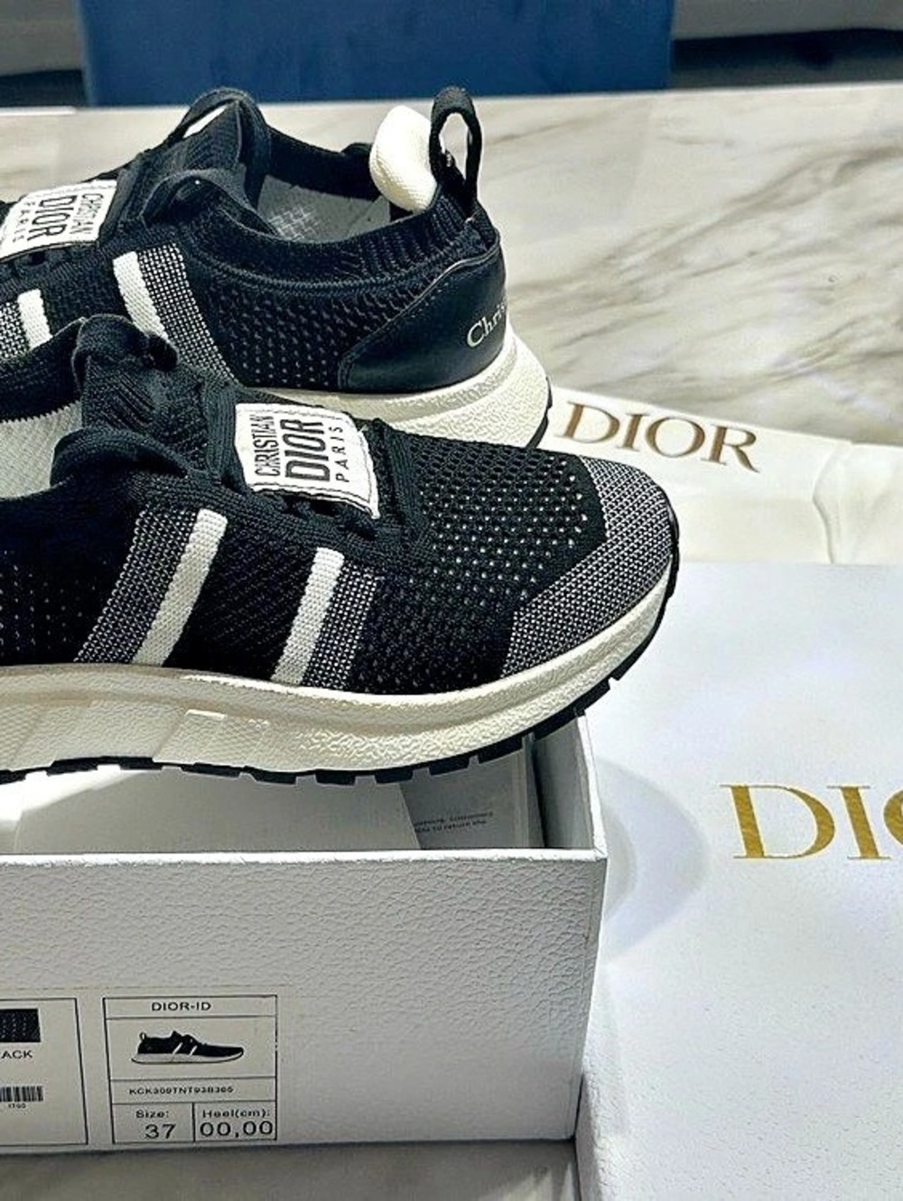 Christian Dior B27 Black & White Sneakers EU 37/ US 7 - Picture 1 of 6